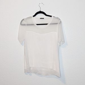 Zara Collection Sheer White Lined Top Size Medium